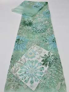 Patrón de planta Colorido Lentejuelas Bordado Vestido de <span class=keywords><strong>mujer</strong></span> <span class=keywords><strong>Chaleco</strong></span> Disfraces de rendimiento Tela de lentejuelas Encaje - Product Image 4