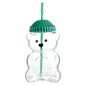 Copo de Café em Forma de Urso de Pelúcia de Alto Borossilicato Personalizado, Presente Fofo, Copos para Bebidas como Coquetel, Vinho e Suco com Tampa - Product Image 6