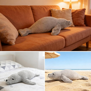 Peluche Personalizzato OEM di Alta Qualità, Foca Grigia Cartoon, Cuscino <span class=keywords><strong>Morbido</strong></span> <span class=keywords><strong>e</strong></span> Coccoloso, Regalo Adorabile - Product Image 4