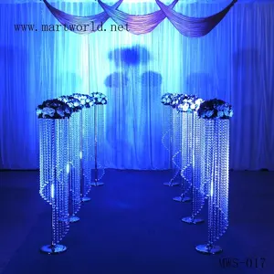 Elegante salão de casamentos, de cristal frisado, pilar para decoração de casamento, flor, suporte, coluna (MWS-017), imperdível