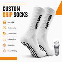 Chaussettes de football antidérapantes respirantes avec logo personnalisé et soutien de la voûte plantaire pour hommes et femmes, vente en gros