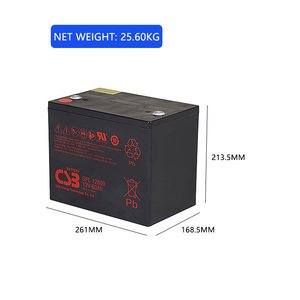 Batería CSB GPL12800 12V <span class=keywords><strong>80Ah</strong></span> de Larga Duración, Libre de Mantenimiento, Recargable, VRLA, de Plomo-Ácido para UPS - Product Image 2
