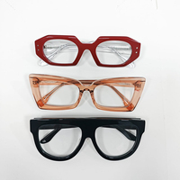 Montura de Gafas Retro de Acetato Grueso, Diseño de Aro Grueso y Audaz, Hecha a Mano, Duradera, para Hombres, Mujeres, Unisex