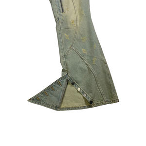 DiZNEW Plus Size Flared Calças Retornar Lavado Rua Hip Hop Botão Fly Denim Calças <span class=keywords><strong>Jeans</strong></span> Masculinas de Alta Qualidade - Product Image 6