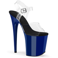 Sandales à talons hauts en PVC pour femmes, chaussures de danse à la cheville, à plateforme, pour fête, 20CM / 8 pouces