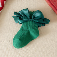 Chaussettes Rouges Montantes Tricotées pour Enfants, Motif Princesse Dessin Animé Mignon, Collection Automne Hiver, Idéales pour Petites Filles, Noël et Nouvel An