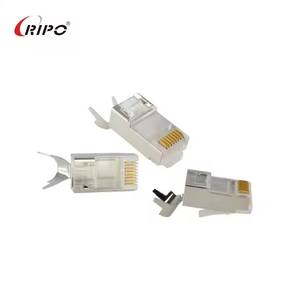 Connecteur réseau RJ45 8P8C UTP plaqué or pour câble Ethernet Cat5e Cat6, transmission haute vitesse - Product Image 1