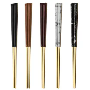 Werksgroßhandel hochwertige individuelle japanische Silber-Metall-Edelstahl-Koreanische Chopsticks
