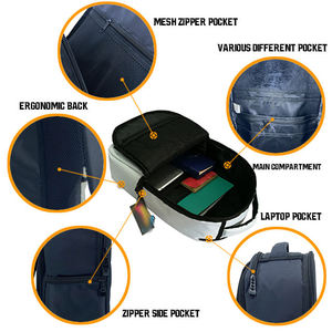 Mochila Impermeable <span class=keywords><strong>para</strong></span> Portátil, Estilo Urbano, con Cierre de Cremallera, Correa con Amortiguación de Aire, Gran Capacidad, <span class=keywords><strong>para</strong></span> Estudiantes y <span class=keywords><strong>Adolescentes</strong></span> - Product Image 2