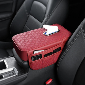 Coussin de coude de console centrale à extension universelle avec <span class=keywords><strong>mouchoir</strong></span> de poche Support de téléphone en tissu Organisateur de rangement Boîte d'accoudoir de <span class=keywords><strong>voiture</strong></span> - Product Image 1