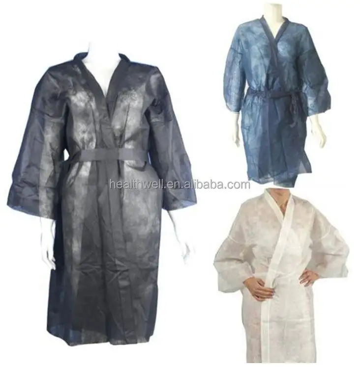 Disposable Non woven Hairdressing Bathrobe Kimono for Hotel