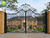 Foshan porte entreprise porte conception supérieure luxe wroug or fer porte Villa manoir château extérieur entrée mode portes électriques