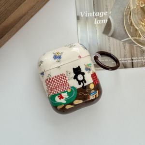 Coque de protection de style chat noir IMD pour AirPods Pro 1 2 3, housse pour écouteurs, couverture intégrale en TPU pour AirPods 1 2 3 4, étui pour écouteurs - Product Image 1