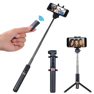 알루미늄 원격 확장형 Selfie 스틱 Monopod 전화 스탠드 홀더 3 1 카메라 테이블 삼각대 스마트 폰
