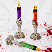 Lumières de bougies d'Halloween, décoration d'horreur, accessoires de fête pour maison hantée ou bar, mains de fantôme en plastique avec lumières LED