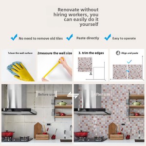 Custom Self-Adhesive Wallpaper, 3D Crystal Resin Wall Decals <strong>for</strong> Kitchen and <strong>Rented</strong> Apartments DIY Waterproof Wall Stickers - Product Image 4