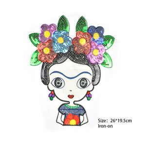 Tùy Chỉnh Phim Hoạt Hình Cô Gái Sắt Trên Thêu Các Bản Vá Lỗi Thời Trang Sequin Truyền Nhiệt Vải Vá Cho Quần Áo Sẵn Sàng Để Tàu - Product Image 4