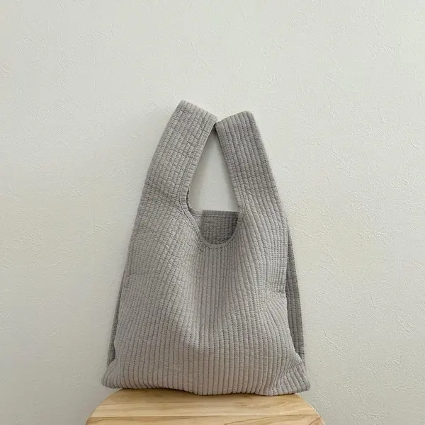코튼 토트백 퀼트 패브릭 핸드백 와이드 벨트 쇼핑 및 일상 사용을위한 편안한 가방