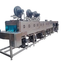 Machine de lavage de paniers en plastique pour usine de produits de la mer, équipement de nettoyage de caisses de type tunnel continu