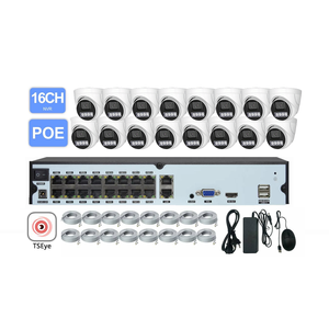 Cámara Domo IP POE de 16 Canales, 8/5/4MP HD, Visión Nocturna a Todo Color, Compatible con Kit NVR P2P, Cámara de Seguridad de Red CCTV - Product Image 1