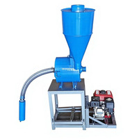 Broyeur de maïs et de blé, moulin à farine, machine à moudre les céréales à moteur essence, broyeur d'aliments pour animaux à aspiration automatique