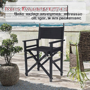 Muebles de Jardín de Madera de Haya y Pino Tradicionales de Lujo, Sillas Plegables de Director con Respaldo Sólido y Tela Oxford Cómoda para Interiores - Product Image 2