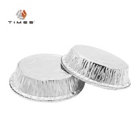 Casserole 8 ''recyclable jetable personnalisée pour la restauration Moule à tarte en aluminium rond avec couvercle Conteneur en aluminium Plateaux de cuisson