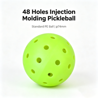 Balles de pickleball PE 48 trous, 74 mm, professionnelles, pour entraînement en extérieur et compétition