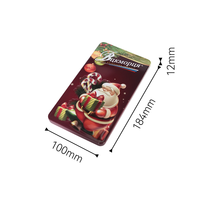 Boîte en métal vide pour chocolats de Noël, étui festif pour assortiment de truffes, emballage de bonbons de fêtes, fournisseur de cadeaux de luxe