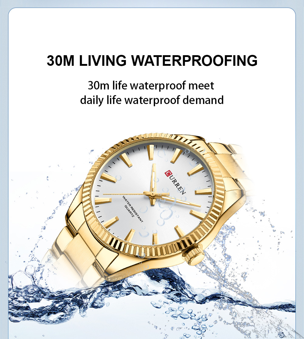 Часы наручные Curren Мужские кварцевые, дизайнерские деловые повседневные светящиеся, с браслетом из нержавеющей стали, 8425