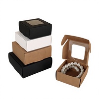 Boîte carrée en papier kraft et carton blanc avec fenêtre, emballage alimentaire, impression personnalisée