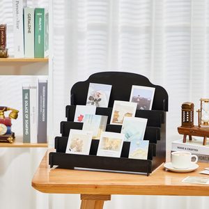 Support de Présentation Portable <span class=keywords><strong>en</strong></span> <span class=keywords><strong>Bois</strong></span> Noir <span class=keywords><strong>à</strong></span> Plusieurs Niveaux pour Photos, Cartes de Vœux, Pinces <span class=keywords><strong>à</strong></span> Cheveux, Cartes d'Anniversaire, Pots de Fleurs et Jardinières - Product Image 5