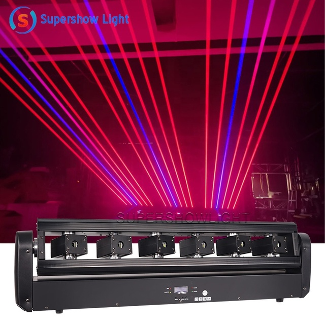 Supershow Red Rgb Disco Led Moving Dmx512 Stage Light 6 Eyes Stage Moving Head Laser bar Light