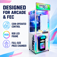 Machine à griffes commerciale pleine grandeur, à monnayeur, jeu d'adresse avec lumières LED pour salles d'arcade intérieures et centres commerciaux (FEC)