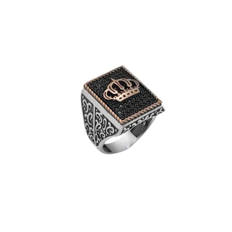 Anello da uomo islamico anello da uomo in argento sterling 925 con zircone turco di nuovo design