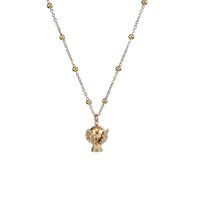 Chaud métal feuille trophée cadeau inoxydable titane acier collier étanche ne se décolore pas pierre naturelle Pauline fleur pendentif bijoux