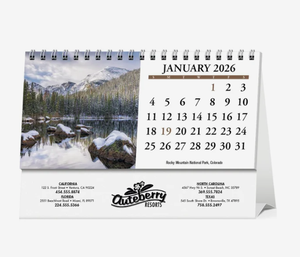Calendari <span class=keywords><strong>da</strong></span> tavolo personalizzati con logo stampato, scenari americani, 2026, promozionali, all'ingrosso, aziendali, premium, <span class=keywords><strong>da</strong></span> tavolo, pieghevoli a tre ante, 12 mesi - Product Image 3