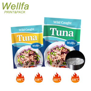 Sacchetto di storta in alluminio per uso alimentare stampato personalizzato per il confezionamento di tonno resistente alle alte Temperature sacchetto di imballaggio per storta ad alta barriera - Product Image 3