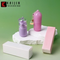 Tube de rouge à lèvres en plastique rond 4G, impression d'écran, capacité de 4 ml, design moderne et simple, services de personnalisation de porte-clés