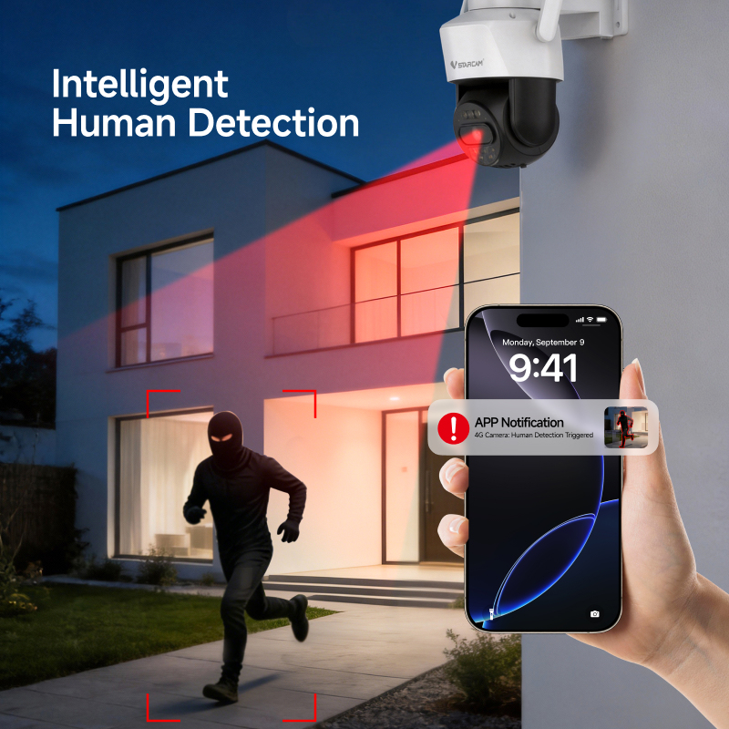 4G LTE Security Camera Solar Powered Dual Lens 360° View Pan Tilt Auto Tracking Color Night Vision No WiFi Needed Outdoor Camera · image 4