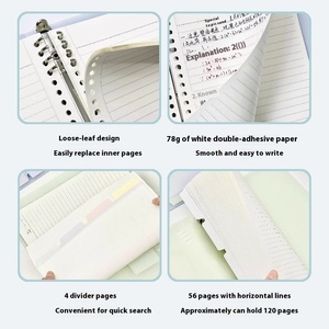 All'ingrosso Notebook di alto valore per gli studenti delle scuole medie e medie palmare morsetto di ferro rimovibile speciale fibbia ad anello ispessita - Product Image 5