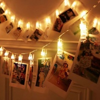 Guirlande lumineuse LED à clips photo de haute qualité, alimentée par USB, pour chambre à coucher, Noël, mariage, fête, éclairage d'ambiance domestique