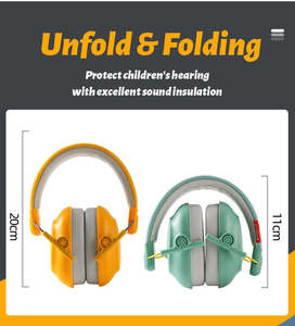 <span class=keywords><strong>Casque</strong></span> <span class=keywords><strong>anti</strong></span>-<span class=keywords><strong>bruit</strong></span> pliable en cuir PU certifié CE <span class=keywords><strong>pour</strong></span> la protection auditive des enfants et le sommeil - Product Image 5