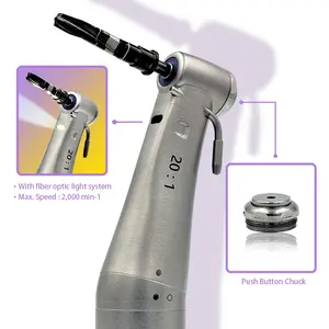 Dental 20:1 Implant Contra Angle Fiber Optic Implantology Handpiece Stainless Steel Low Speed Handpiece Dentistry Equipment