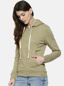 Sudadera con Logotipo Personalizado, Sudadera con Capucha Color Caqui para Mujer, Vestido con Estampado y Bordado, 100% Algodón, Ropa de Mujer 2021, OEM - Product Image 3