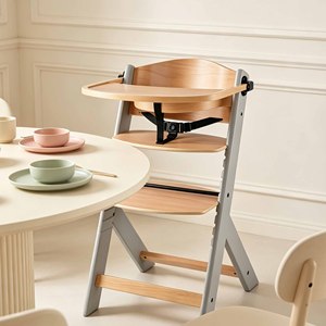 Chaise haute en bois personnalisée avec plateau - Chaise haute réglable et convertible pour bébés et tout-petits - Bois naturel résistant à l'eau - Product Image 3