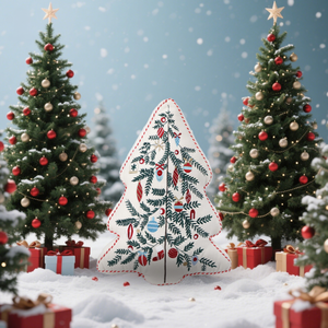 Housse de coussin brodée en forme de sapin de Noël, décoration de canapé et de salon, coussin confortable en velours avec passepoil pour Noël joyeux - Product Image 4