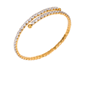 Nouveaux Bracelets Bohèmes Bling-Bling en Zircon Givré, Unisexe, Tendance, Plaqué Or 18K, en Acier Inoxydable, Bijoux de Mode Très Vendus - Product Image 1