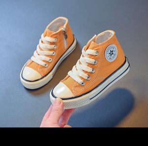 Nouvelles baskets unies pour filles 2025 – Chaussures en toile montantes unisexe pour enfants et garçons, style tendance - Product Image 3