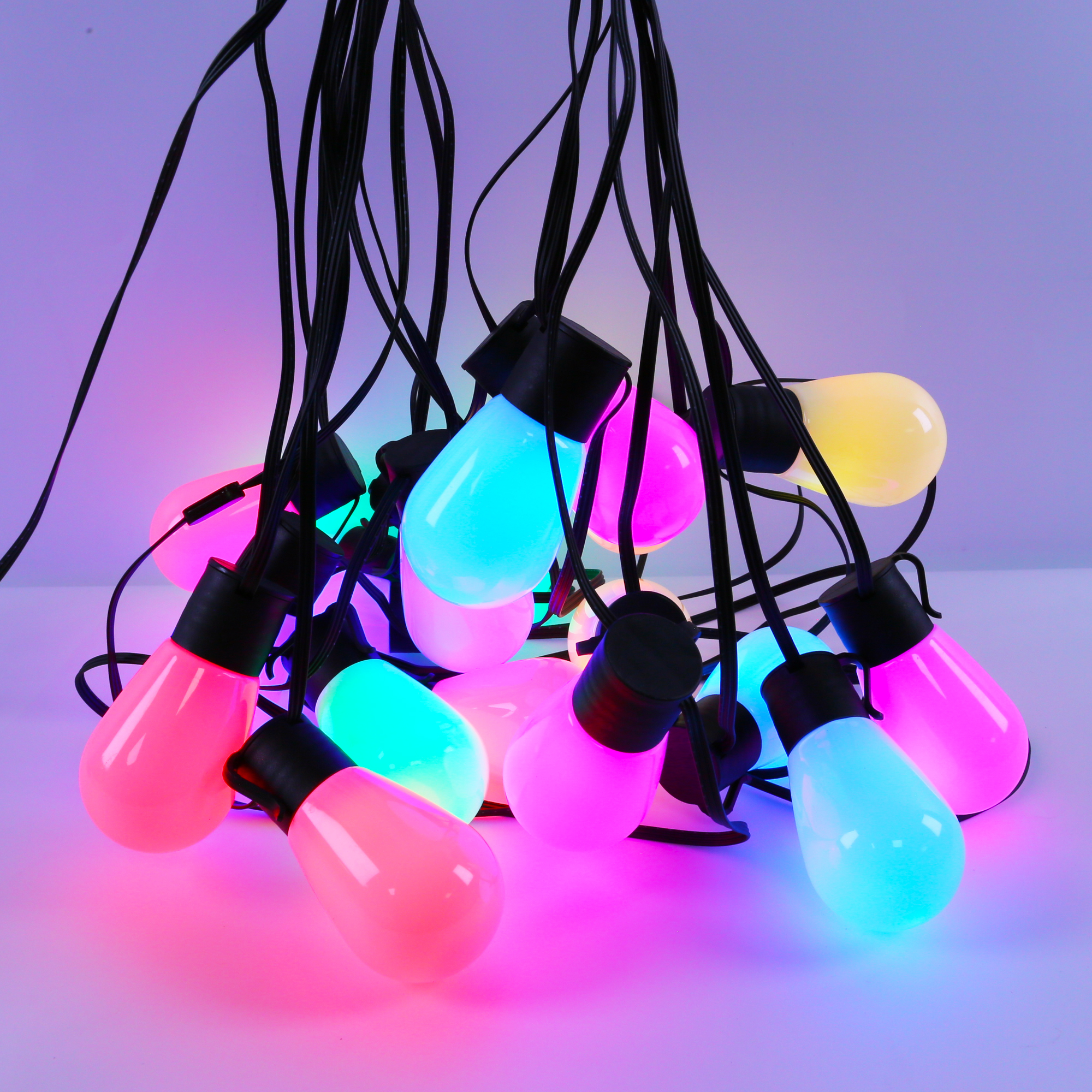 5m 10LEDs & 10m 25LEDs Smart WiFi Pixel String Lights 24V IP65 Waterproof App Control RGB Outdoor Garden Party Christmas Lights